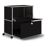 Caddy / Corps de bureau VEROM, 1 tiroir, 1 porte à charnière, noir - 7613346122959_02_owiba