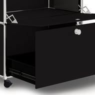 Caddy / Corps de bureau VEROM, 1 tiroir, 1 porte à charnière, noir - 7613346122959_03_owiba