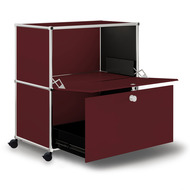 Caddy / Corps de bureau VEROM, 1 tiroir, 1 porte à charnière, rouge - 7613346124458_02_owiba