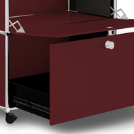Caddy / Corps de bureau VEROM, 1 tiroir, 1 porte à charnière, rouge - 7613346124458_03_owiba