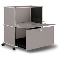 Caddy / Corps de bureau VEROM, 1 tiroir, 1 porte à charnière, taupe - 7613346124465_02_owiba