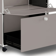 Caddy / Corps de bureau VEROM, 1 tiroir, 1 porte à charnière, taupe - 7613346124465_03_owiba