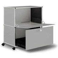 Caddy / Corps de bureau VEROM, 1 tiroir, 1 porte à charnière, gris clair - 7613346124472_02_owiba
