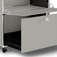 Caddy / Corps de bureau VEROM, 1 tiroir, 1 porte à charnière, gris clair - 7613346124472_03_owiba