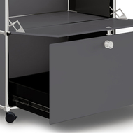 Caddy / Corps de bureau VEROM, 1 tiroir, 1 porte à charnière, gris - 7630006773092_03_owiba