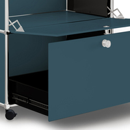 Caddy / Corps de bureau VEROM, 1 tiroir, 1 porte à charnière, pétrole - 7630006773115_03_owiba