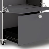 Caddy / Corps de bureau VEROM, 1 tiroir, 1 porte à charnière, gris - 7630006773092_03_ow