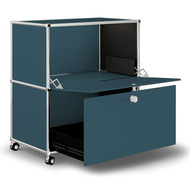 Caddy / Corps de bureau VEROM, 1 tiroir, 1 porte à charnière, pétrole - 7630006773115_02_ow