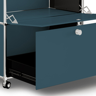 Caddy / Corps de bureau VEROM, 1 tiroir, 1 porte à charnière, pétrole - 7630006773115_03_ow