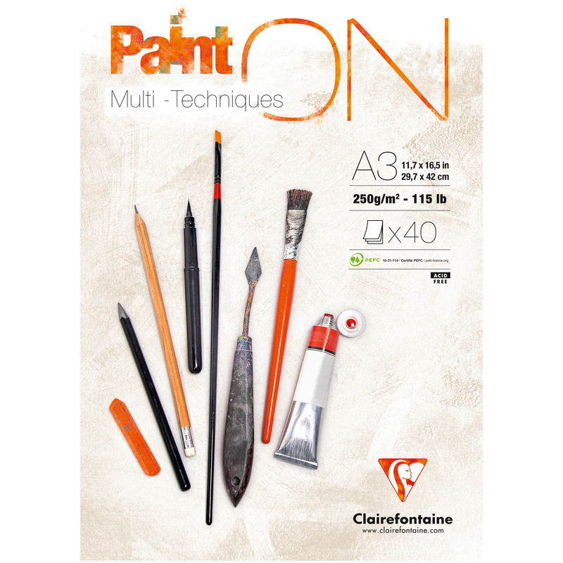 Clairefontaine PaintON Zeichenblock, weiss, A3, blanco - 3329680965360_01_ow