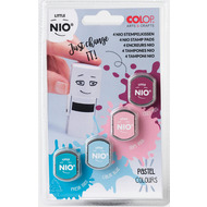 Colop Little NIO tampon encreur, pastel, vert menthe/bleu clair/rose/rouge - 5420078611086_01_ow