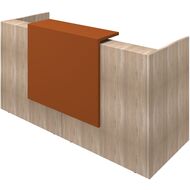 comptoir daccueil Z2, 206 x 113 cm, décor orme, orange, laqué - 8056039554771_01_ow