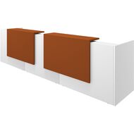 comptoir daccueil Z2, 426 x 113 cm, blanc, orange, laqué - 8056039554955_01_ow