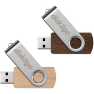 disk2go USB-Stick wood, 16 GB, USB 2.0, 2 Stück - 7640111167044_01_ow