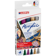 Marqueur acrylique 5100 medium, metallic, 5 pièces