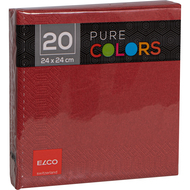 Serviettes Pure Colors, 24 x 24 cm, pliure 1/4