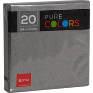 Serviettes Pure Colors, 24 x 24 cm, pliure 1/4