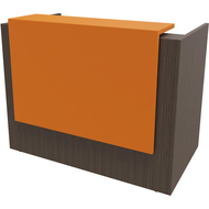 Empfangstheke Z2, 146 x 113 cm, Dekor Eukalyptus, orange, lackiert - 8029466012374_01_ow