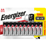 ENERGIZER Batterien Max, 15 Stück + 5 gratis, AA/LR06, 20 Stück