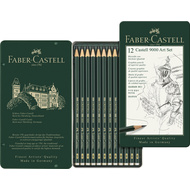 Faber-Castell crayons 9000 Art, set de 12 pieces dans un cas en métal