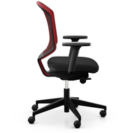 Giroflex 434 chaise de bureau, piètement en platisque, noir, rouge - 7630006749066_02_ow