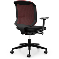 Giroflex 434 chaise de bureau, piètement en platisque, noir, rouge - 7630006749066_03_ow