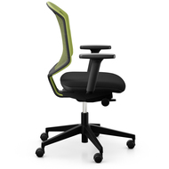 Giroflex 434 chaise de bureau, piètement en platisque, noir, vert - 7630006749073_02_ow
