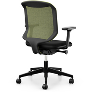 Giroflex 434 chaise de bureau, piètement en platisque, noir, vert - 7630006749073_03_ow