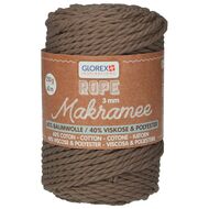 Glorex Makramee Rope, 3 mm, 250 g, brun clair