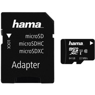 Hama Speicherkarte microSDXC Class 10 + SD-Adapter, 64 GB, 1 Stück - 4047443186843_01_ow