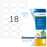 Herma étiquettes repositionnable, 4358 (oval), 63.5 x 42.3 mm, 25 feuilles - 4008705043588_01_ow