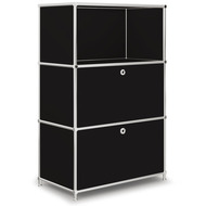 Highboard VEROM, 2 tiroirs, 1 étagère, avec poignées perforées
