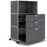 Highboard VEROM, 2 Schubladen, 1 Hängeregisterauszug, grau - 7613058039781_02_owiba