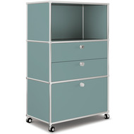 Highboard VEROM, 2 Schubladen, 1 Hängeregisterauszug, mint - 7630006772217_01_ow