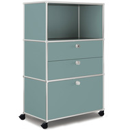 Highboard VEROM, 2 Schubladen, 1 Hängeregisterauszug, mint - 7630006772217_01_owiba