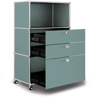 Highboard VEROM, 2 Schubladen, 1 Hängeregisterauszug, mint - 7630006772217_02_ow