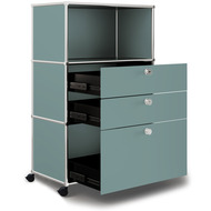 Highboard VEROM, 2 Schubladen, 1 Hängeregisterauszug, mint - 7630006772217_02_owiba