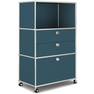 Highboard VEROM, 2 Schubladen, 1 Hängeregisterauszug, petrol - 7630006772224_01_ow