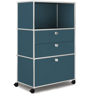 Highboard VEROM, 2 Schubladen, 1 Hängeregisterauszug, petrol - 7630006772224_01_owiba