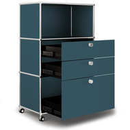 Highboard VEROM, 2 Schubladen, 1 Hängeregisterauszug, petrol - 7630006772224_02_ow