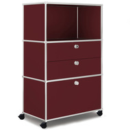 Highboard VEROM, 2 Schubladen, 1 Hängeregisterauszug, rot - 7613346126384_01_owiba