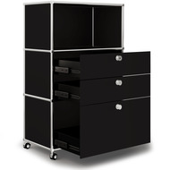Highboard VEROM, 2 Schubladen, 1 Hängeregisterauszug, schwarz - 7613346126360_02_ow