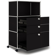 Highboard VEROM, 2 Schubladen, 1 Hängeregisterauszug, schwarz - 7613346126360_02_owiba