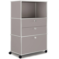 Highboard VEROM, 2 Schubladen, 1 Hängeregisterauszug, taupe - 7613346126391_01_owiba
