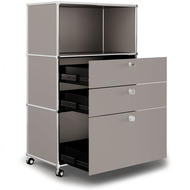 Highboard VEROM, 2 Schubladen, 1 Hängeregisterauszug, taupe - 7613346126391_02_ow