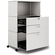 Highboard VEROM, 2 Schubladen, 1 Hängeregisterauszug, weiss - 7613346126377_02_owiba