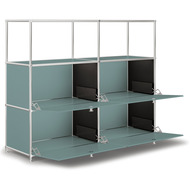 Highboard VEROM, 4 portes à charnière, 2 étagères sans parois arrière et latérales, menthe - 7630006773085_02_ow