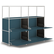 Highboard VEROM, 4 portes à charnière, 2 étagères sans parois arrière et latérales, pétrole - 7630006773054_02_ow