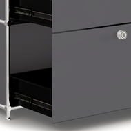 Highboard VEROM, 4 Schubladen, 2 Fächer ohne Rück- und Seitenwände, grau - 7630006773009_03_ow