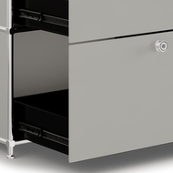 Highboard VEROM, 4 Schubladen, 2 Fächer ohne Rück- und Seitenwände, hellgrau - 7630006772996_03_ow